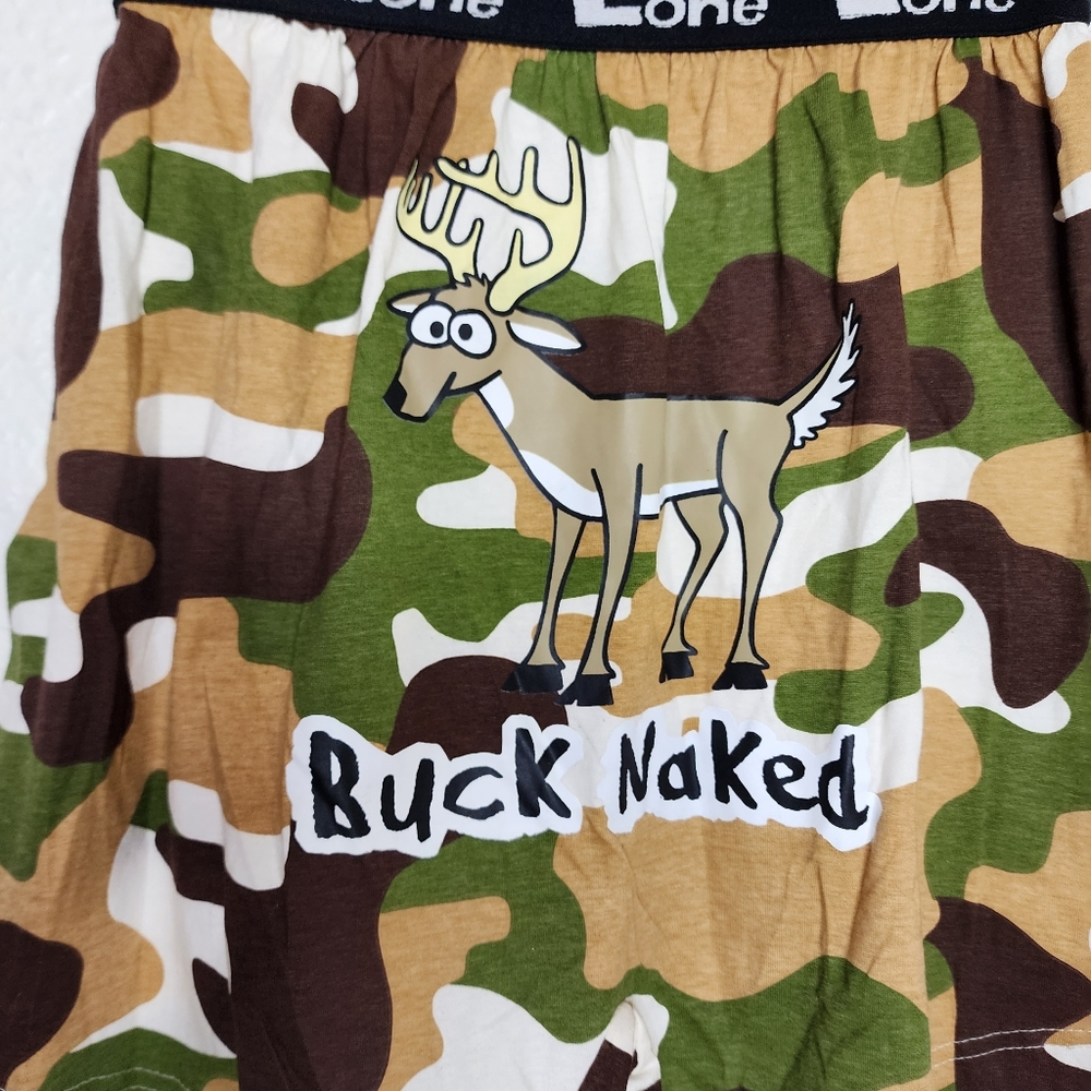 Lazy One Novelty Boxer Sleepr Shorts Buck Naked Men's Size Medium NWT - Picture 5 of 7